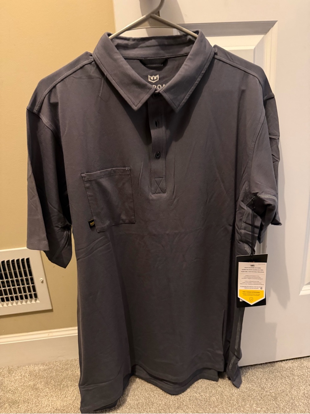 Warroad Men's Gray Short-Sleeve Polo Shirt - Performance Casual